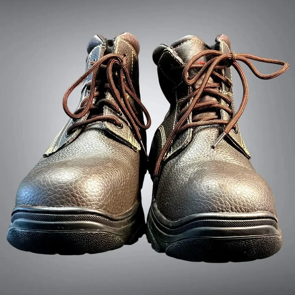 NWOT Men's 12W SKECHERS WORK Brown Leather BurginTarlac Steel Toe Work Boots